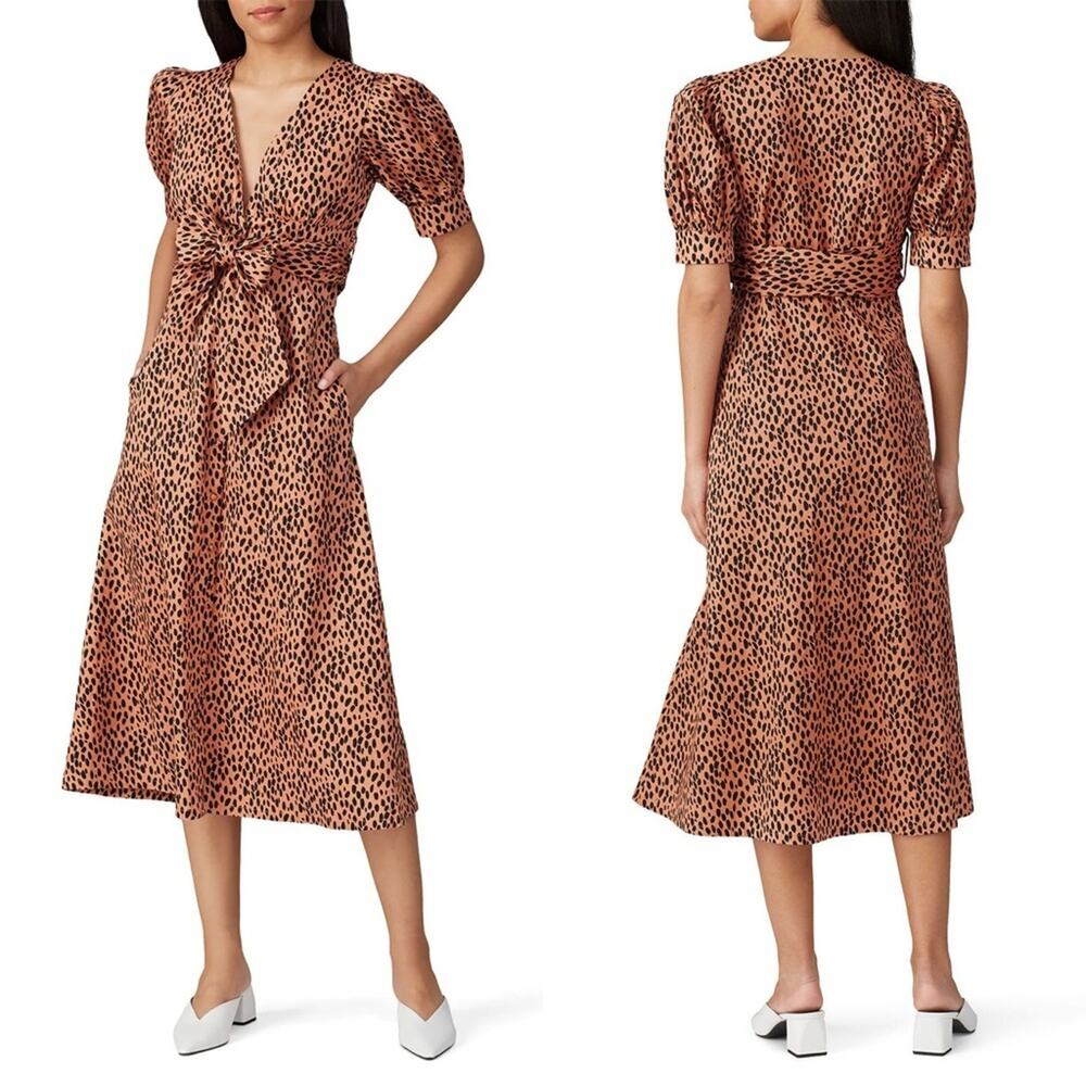 Love, Whit by Whitney Port Dotted Puffed Sleeve Dress Size Medium